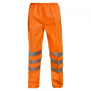 High Visibility Orange Breathable Waterpoof Overtrousers EN471 & Rail Spec.