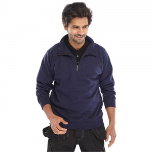 Quarter Zip Premium Sweatshirt in Black Or Navy Blue