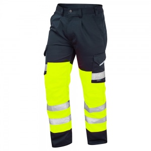 High Visibility Superior Yellow & Navy Cargo Trousers ENISO 20471