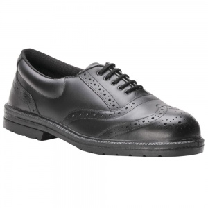 Portwest Managers Brogue Executive Safety Shoe In Black Leather With Steel Toe Cap And Midsole