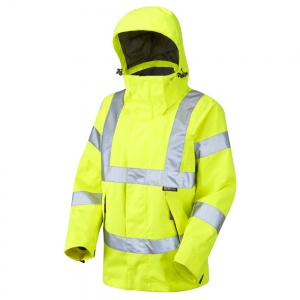 Ladies Premium High Visibility Yellow Breathable Waterproof Jacket