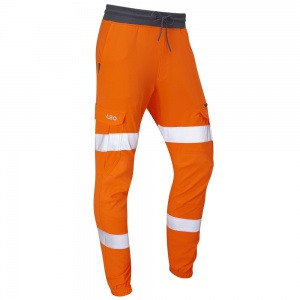 High Visibility Orange Leo Hawkridge Stretch Jogging Trouser