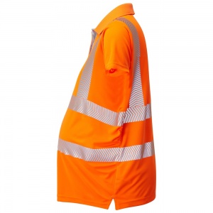 Leo High Visibility Orange Coolviz Ultra Lovacott Ladies Maternity Polo Shirt