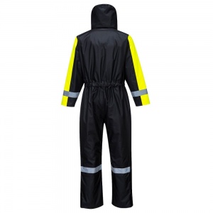 Portwest Black/Yellow Lined Waterproof Winter Coverall S585