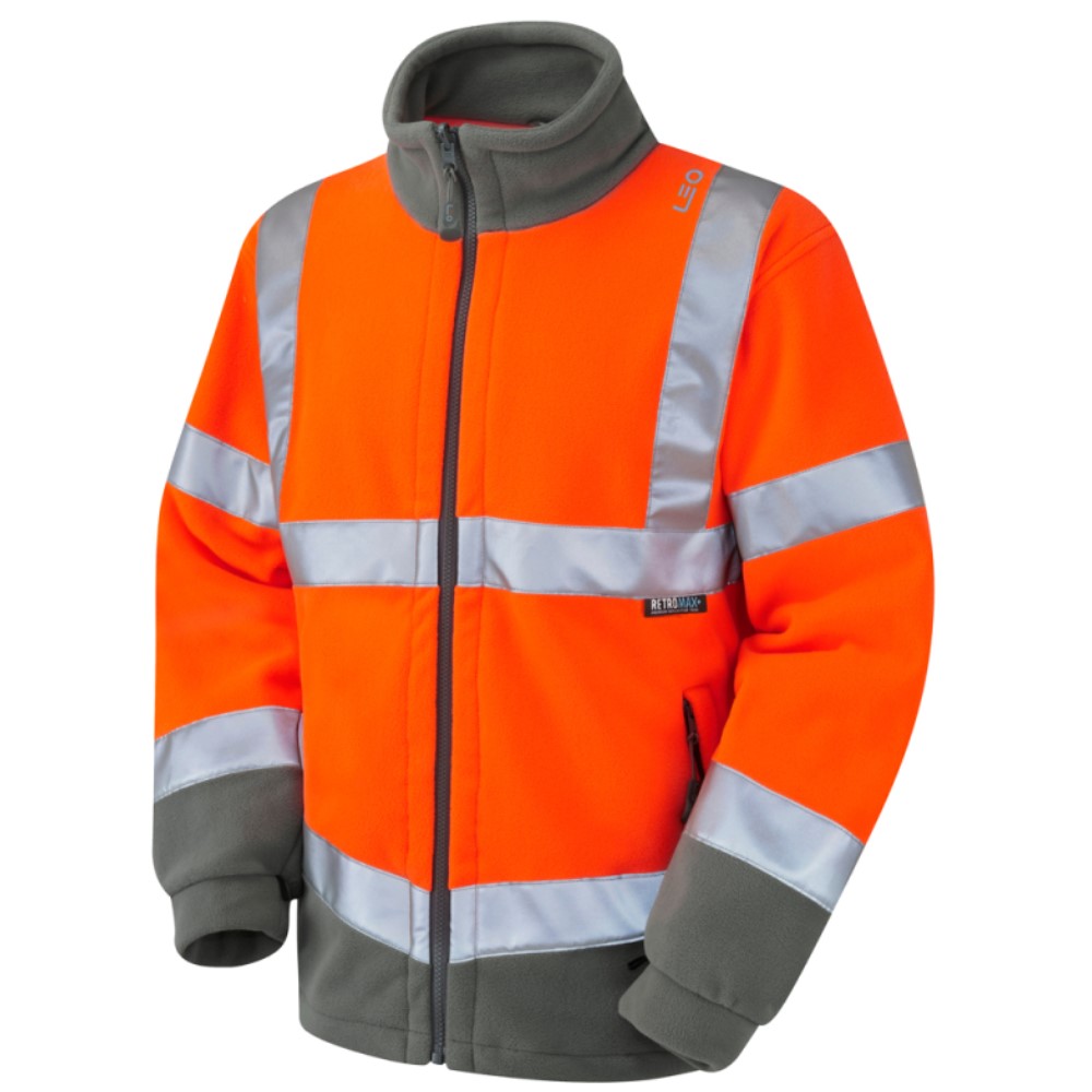 High Visibility Orange Leo F01 Two-Tone Interactive Fleece Jacket