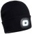B028 Rechageable Twin (Front & Rear) LED Black Beanie Hat