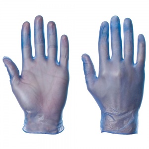 Blue Vinyl Disposable Powdered Gloves (Box of 100)