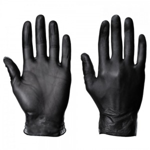 Black Vinyl Disposable Powder Free Gloves (Box of 100)