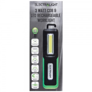 Electralight 3 Watt COB & LED Rechargeable Worklight - 160 Lumens