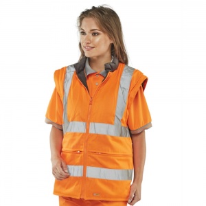 High Visibility Waterproof Orange 7-in-1 Elsener Jacket