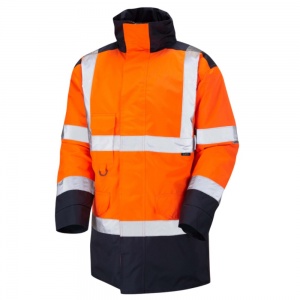 High Visibility Orange & Navy Blue Superior Waterproof Jacket - ENISO 20471