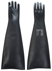 A803 - Heavyweight Latex Rubber Gauntlet 600mm Black