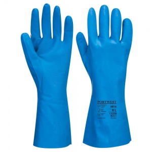 A814 - Food Approved Nitrile Gauntlet Blue