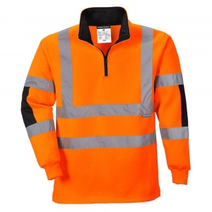 High Visibility Xenon Orange Quarter Zip Sweatshirt