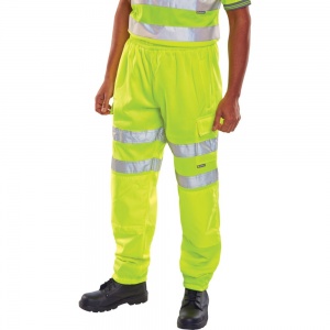 High Visibility Saturn Yellow Sweat Jogging Cargo Trousers EN471