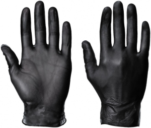 Black Vinyl Disposable Powder Free Gloves (Box of 100)