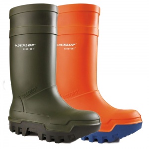 Dunlop Purofort Thermo+ Full Safety Wellington Boots In Green Or Orange