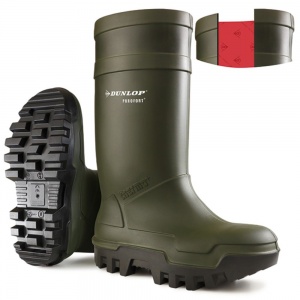 Dunlop Purofort Thermo+ Full Safety Wellington Boots In Green Or Orange
