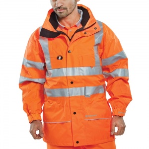 High Visibility Orange Carnoustie Breathable Waterproof Jacket