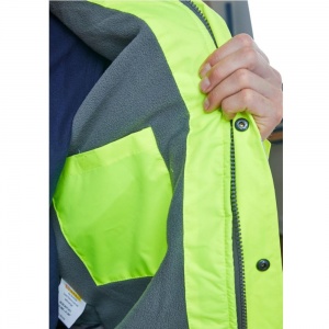 High Vis Contractor PLUS Yellow Fleece Lined Bomber Jacket
