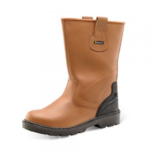 Premium Safety Leather Rigger Boots With Steel Toe Cap, Mid Sole, & TPU Structured Heel Support