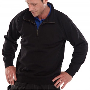 Quarter Zip Premium Sweatshirt in Black Or Navy Blue