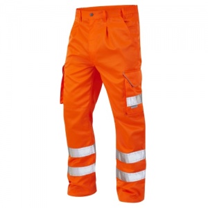 High Visibility Orange Superior Rail Spec Cargo Trousers