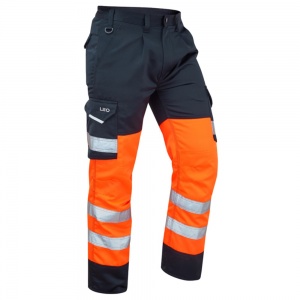 High Visibility Orange & Navy Superior Cargo Trousers ENISO 20471