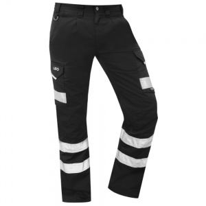 High Visibility Black Or Navy Leo Superior Cargo Trousers CT02