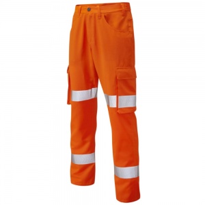 Leo Yelland CT03 Lightweight Hi-Vis Orange Rail Spec Cargo Trousers