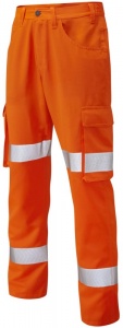 Leo Yelland CT03 Lightweight Hi-Vis Orange Rail Spec Cargo Trousers