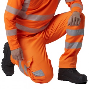 High Visibility Orange Leo Kingford Stretch Superior Cargo Trousers ENISO 20471
