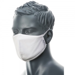CV22 - 2 Ply Anti-Microbial Washable White Cotton Fabric Face Mask - Reusable