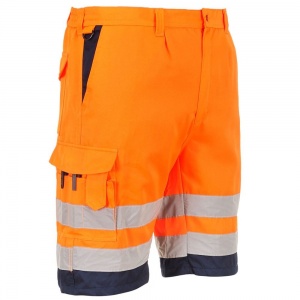 High Visibility Orange & Navy Portwest E043 Shorts EN ISO 20471