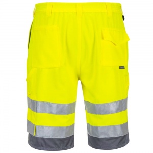High Visibility Yellow & Grey Portwest E043 Shorts EN ISO 20471
