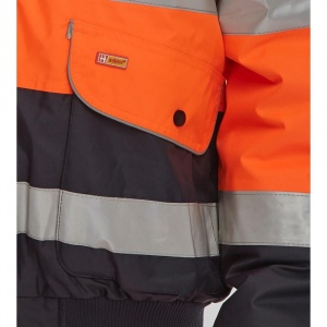 High Visibility Europa Orange & Navy Waterproof Bomber Jacket EN471