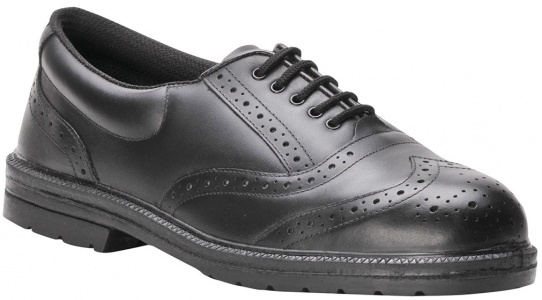 Portwest Managers Brogue Executive Safety Shoe In Black Leather With Steel Toe Cap And Midsole