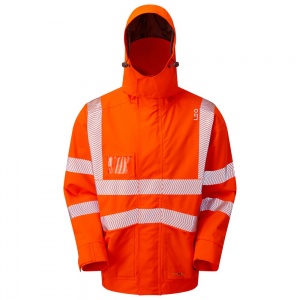 High Visibility J05 Breathable Superior Orange Waterproof Bomber Jacket ENISO20471 & Rail Industrial Standard RIS-3279-TOM