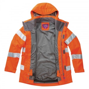 Leo Rosemoor Ladies Premium High Visibility Orange Waterproof Jacket