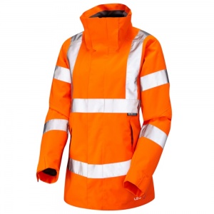 Leo Rosemoor Ladies Premium High Visibility Orange Waterproof Jacket