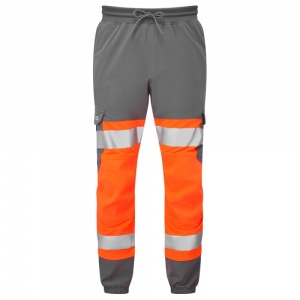 High Visibility Orange & Grey Leo Hawkridge Stretch Jogging Trouser