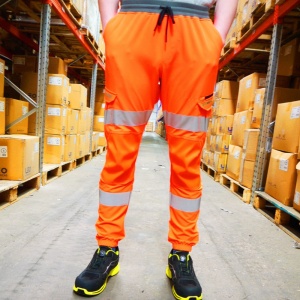 High Visibility Orange Leo Hawkridge Stretch Jogging Trouser