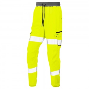 High Visibility Yellow Leo Hawkridge Stretch Jogging Trouser