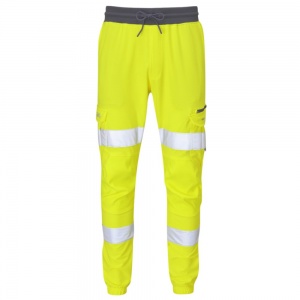 High Visibility Yellow Leo Hawkridge Stretch Jogging Trouser