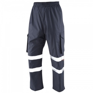 High Visibility Navy Blue Superior Appledore Waterproof Cargo Overtrousers