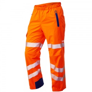 Leo L20 Orange Lundy ISO 20471 Class 2 High Performance Waterproof Overtrouser
