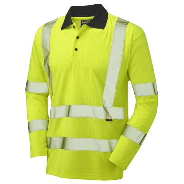 Long Sleeve Superior Swimbridge P05 High Visibility Yellow Advanced Polo Shirt