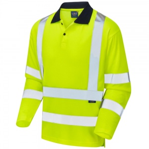 Long Sleeve Superior Swimbridge P05 High Visibility Yellow Advanced Polo Shirt