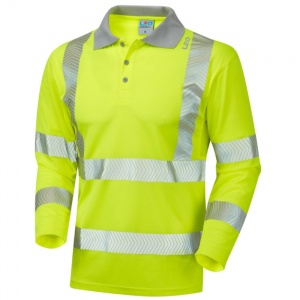 Long Sleeve Leo Barricane Superior Coolviz High Visibility Yellow Advanced Polo Shirt