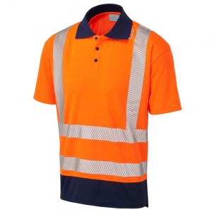 Superior Coolviz Plus High Visibility Orange/Navy Mortehoe Polo Shirt